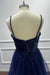 Dark Blue Spaghetti Straps Sequins Mermaid Prom Dress - Prom Dresses