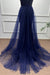 Dark Blue Spaghetti Straps Sequins Mermaid Prom Dress - Prom Dresses