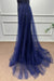 Dark Blue Spaghetti Straps Sequins Mermaid Prom Dress - Prom Dresses