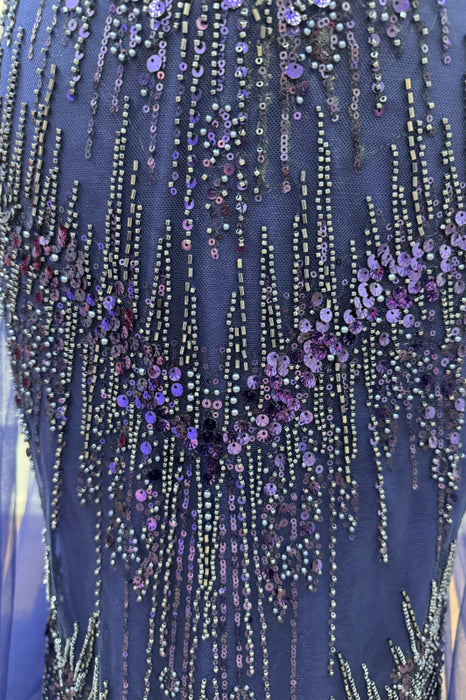 Dark Blue Spaghetti Straps Sequins Mermaid Prom Dress - Prom Dresses