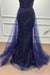 Dark Blue Spaghetti Straps Sequins Mermaid Prom Dress - Prom Dresses
