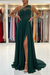 Dark Green A-Line Sleeveless One-Shoulder Simple Prom Dress with Lace Appliques - Prom Dresses