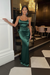 Dark Green Backless Long Sleeveless Halter Prom Dress
