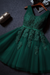 Dark Green Cute V Neck Sleeveless Appliques Tulle Homecoming Gown A Line Short Prom Dress
