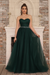 Dark Green Elegant Strapless Sweetheart Tulle Ball Gown Prom Dress Long - Prom Dresses