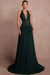 Dark Green Halter Aline Evening Dress Glitter Chiffon Prom Dress with Sequins
