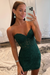 Dark Green Lace Sweetheart Tight Short Homecoming Dress