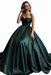 Dark Green Long Prom Dress Sweetheart with Sequins