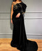 Dark Green Long Sleeves Mermaid Evening Dress with Beads Appliques