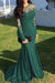Long Sleeves Sheer Neck Sweep/Brush Train With Applique Spandex Dresses - Prom Dresses