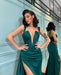 Dark Green Mermaid Evening Dress with Slit
