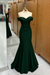 Dark Green Off-the-shoulder Sweetheart Sleeveless Long Mermaid Prom Dress - Prom Dresses