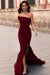 Dark Green One Shoulder Long Mermaid Prom Dress with Split