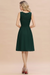 Dark Green Ruffle Chiffon Short Bridesmaid Dress Sleeveless V-Neck Aline Knee Length Homecoming Dress - Prom Dresses