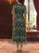 Dark Green Scoop Neck Lace Embroidery Mother of the Bride Dresses Floral