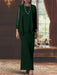 Floor-Length Scoop Neck Sheath Dress with Long Sleeves and Jacket for the Mother of the Bride