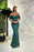 Dark Green Sweetheart Off-The-Shoulder Prom Dress With Appliques Sequins
