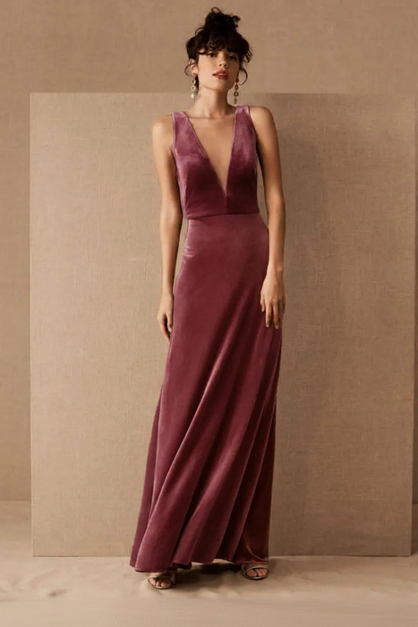 Velour Dress - Dark Plum