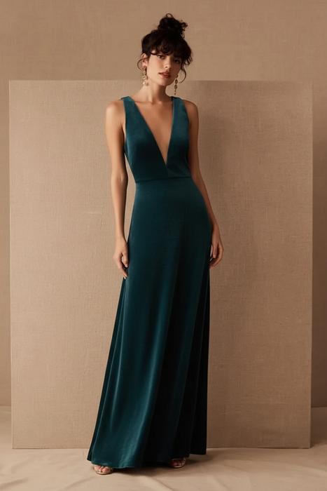 Velour Dress - Dark Teal