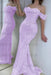 Dazzling Beaded Sweetheart Mermaid Evening Dress Sequins Off-Shoulder Floor-Length Prom Dress with Train - evening dresses