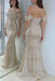 Dazzling Beaded Sweetheart Mermaid Evening Dress Sequins Off-Shoulder Floor-Length Prom Dress with Train - evening dresses