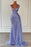 Dazzling Violet Mermaid Prom Gown with V-Neckline and Beaded Sequins