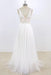 Deep V-neck Lace A-line Tulle Wedding Dress - Wedding Dresses