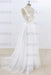 Deep V-neck Lace A-line Tulle Wedding Dress - Wedding Dresses
