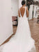 Deep V Neck and V Back White Lace Long Prom Wedding Dresses with Train, White Lace Formal Dresses, V Neck White Evening Dresses 