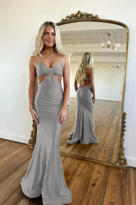 Delicate Red Mermaid Prom Dress Spaghetti Straps with Beaded - Prom Dresses