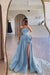 Designs Strapless Ruched Satin High Split A-Line Flower Long Prom Dress