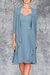 Dusty Blue 3/4 Sleeves Knee Length Ruffle Chiffon Mother of the Bride Outfits with Lace - Prom Dresses