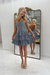 Dusty Blue Glitter Tiered Ruffle Short Homecoming Dress Strapless Sweetheart Mini Prom Dress