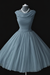 Dusty Blue Simple A Line Chiffon Short Prom Dresses tulle Homecoming Dresses