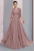 Dusty Pink Floor-Length A-Line Mother of the Bride Dress with Princess Scoop Neckline