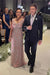 Dusty Pink Off-the-Shoulder Sheath Mother of the Bride Dress with Beadings Long Wedding Guest Dress