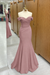 Dusty Pink Off-the-shoulder Sweetheart Sleeveless Long Mermaid Prom Dress - Prom Dresses