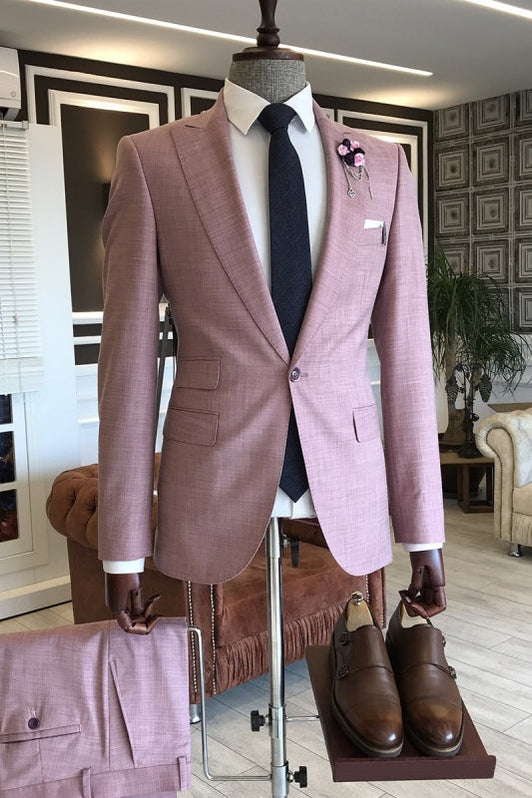 Be Stylish in Our New Arrive Peaked Lapel Purple Party Suits For Guys With Two Pieces main image 1