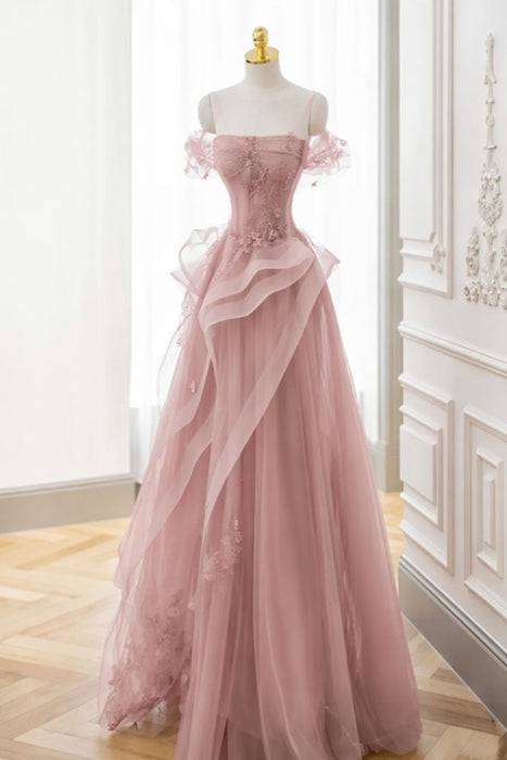 Off-the-Shoulder Green A-Line Evening Dress Strapless Lace Printed Formal Dress