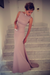 Dusty Pink Trumpet/Mermaid High Neck Sleeveless Spandex Floor-Length Dresses - Prom Dresses