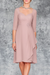 Dusty Rose 3/4 Sleeves Knee Length Ruffle Chiffon Mother of the Bride Outfits with Lace - Prom Dresses