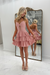 Dusty Rose Glitter Tiered Ruffle Short Homecoming Dress Strapless Sweetheart Mini Prom Dress