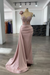 Dusty Rose Luxury Glitter Rinstones Mermaid Prom Dresses Sleeveless with Sweep Train - Prom Dresses