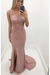 Dusty Rose Sheath/Column Scoop Sleeveless Applique Chiffon Dresses - Prom Dresses