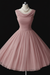 Dusty Rose Simple A Line Chiffon Short Prom Dresses tulle Homecoming Dresses