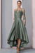 Dusty Sage Mermaid Satin Hi-Lo Mother of-Bride Dress with Appliques - Prom Dresses
