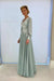 Dusty Sage Aline Chiffon Mother of the Bride Dress Long Sleeves with Appliques - Prom Dresses