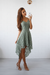 Dusty Sage Bridelily A-Line Lace Spaghetti Straps Sleeveless Short/Mini With Layers Dresses - Prom Dresses