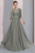Dusty Sage Floor-Length A-Line Mother of the Bride Dress with Princess Scoop Neckline