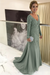 Dusty Sage Elegant Long Sleeves Lace mother of the bride dress V-Neck - Prom Dresses